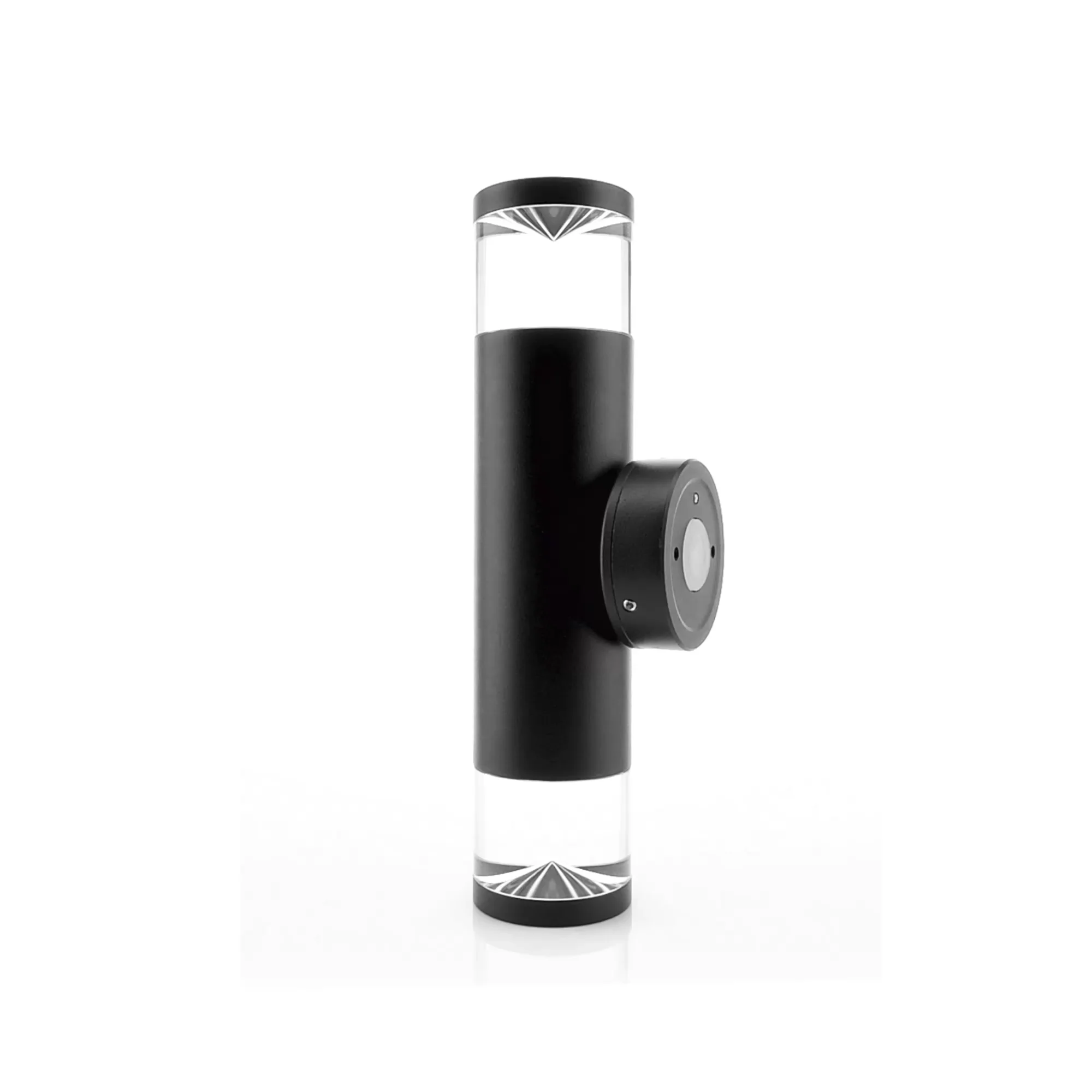 HV1089T-BLK-240V - Highlite Black TRI Colour Up & Down Wall Pillar Lights 360 degree view