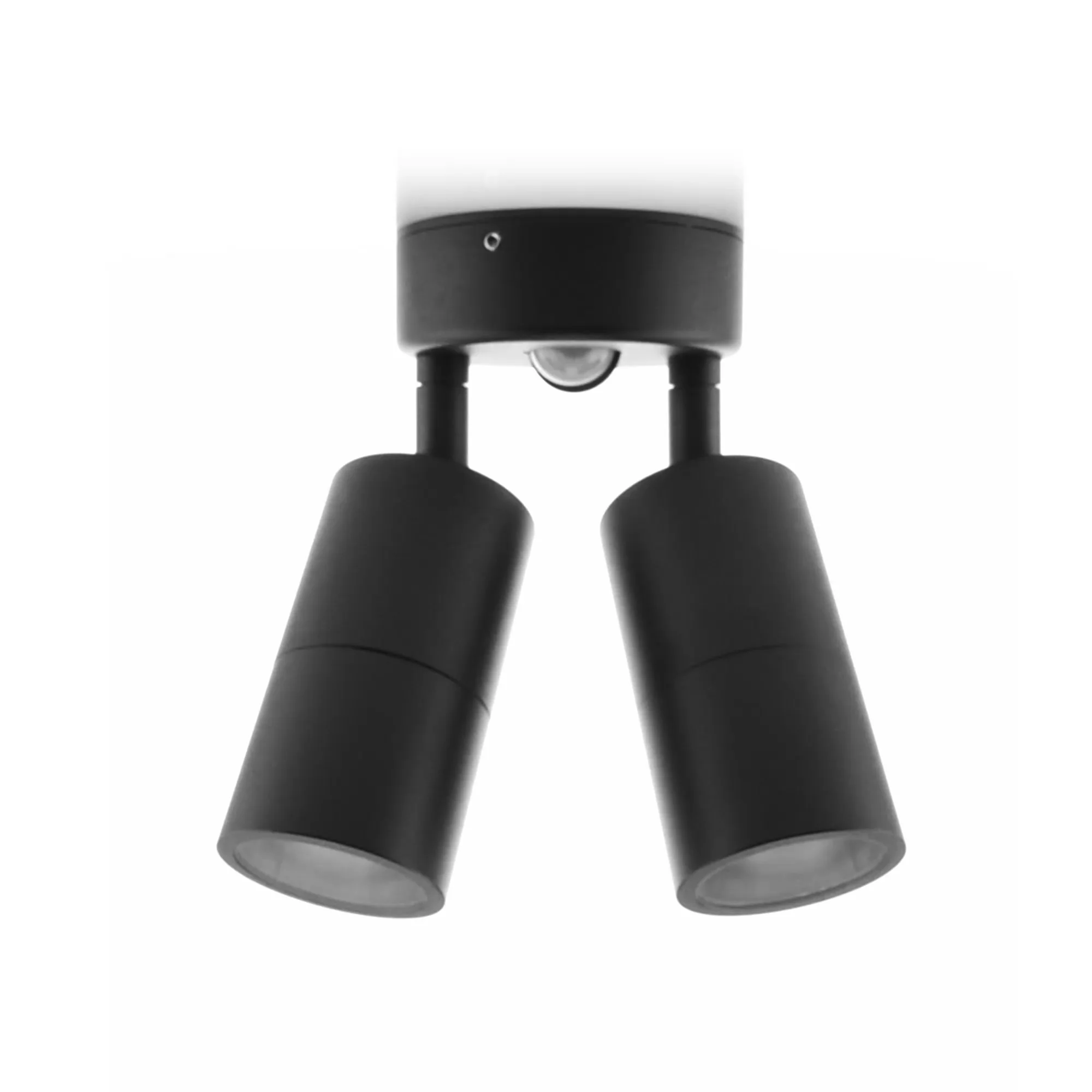 HV1325T-PIR | HV1326T-PIR - Tivah Aluminium Black TRI Colour Double Adjustable Spot Lights with Sensor 360 degree view