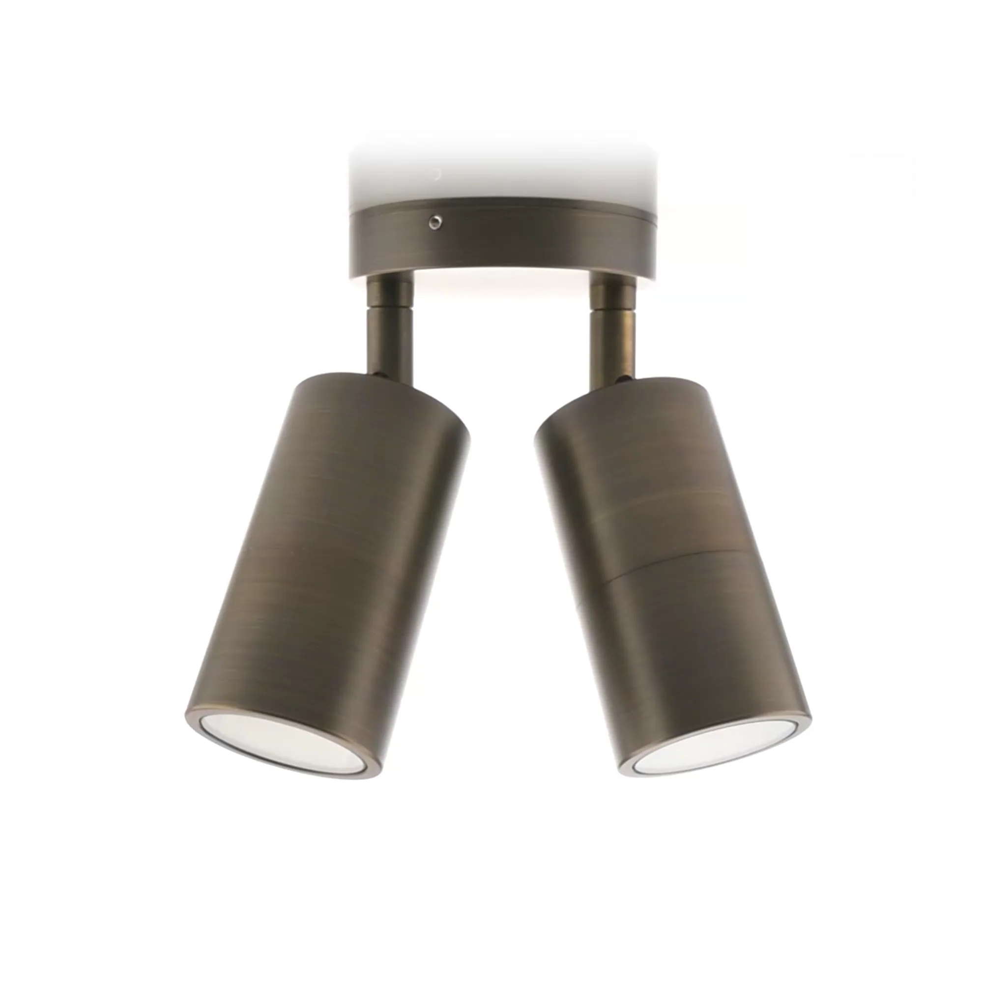 HV1395T-HV1397T - Tivah Antique Brass TRI Colour Double Adjustable Wall Pillar Lights 360 degree view