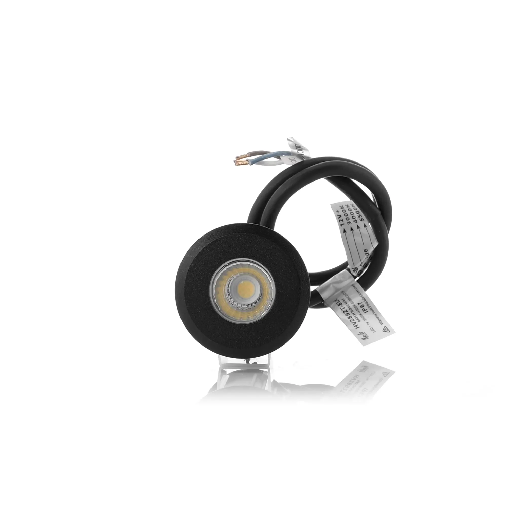 HV2892T-BLK-12V - Mini Ollo Black LED Step or Inground Light 360 degree view