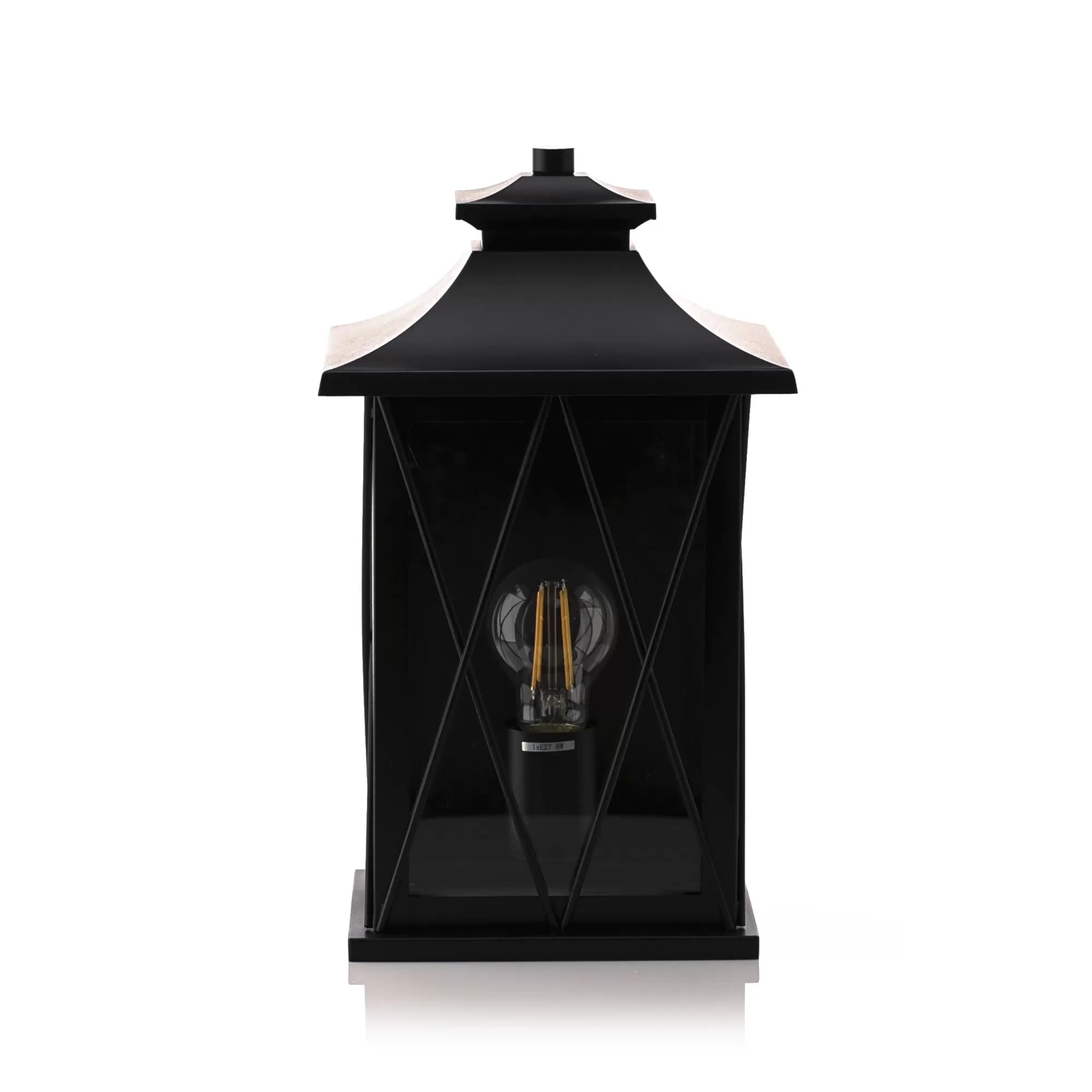 HV3532W-S-BLK - Odin Galvanised Iron Black Wall Light 360 degree view