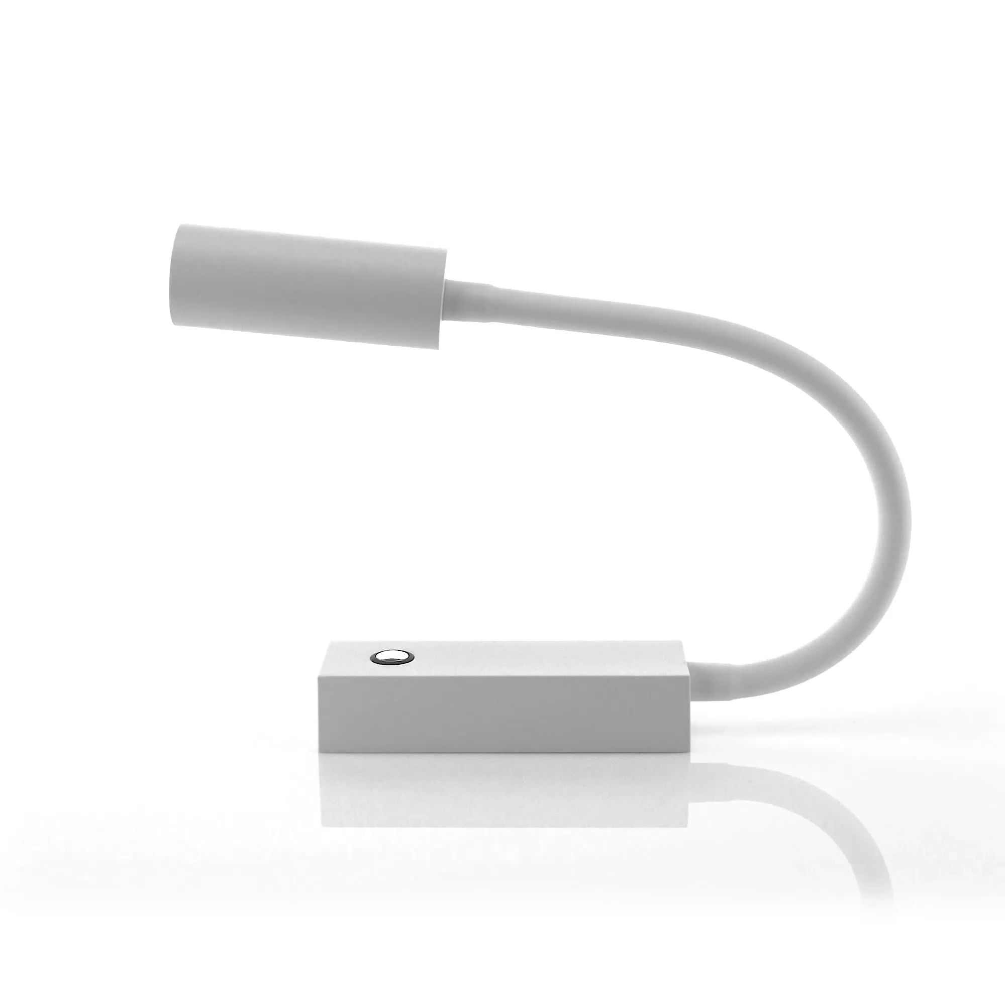 HV3687T-WHT- Lesen White Single Adjustable Wall Light with Flexible Arm 360 degree view