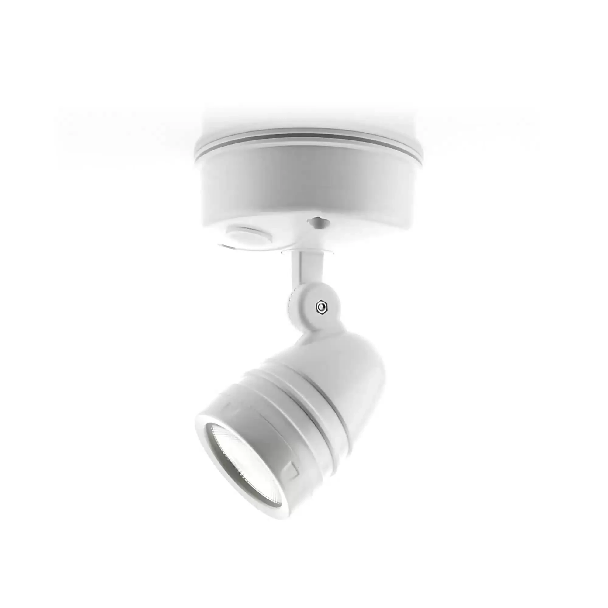 HV3792T-WHT - Focus Polycarbonate White Single Adjustable Spot Light With Sensor 360 degree view