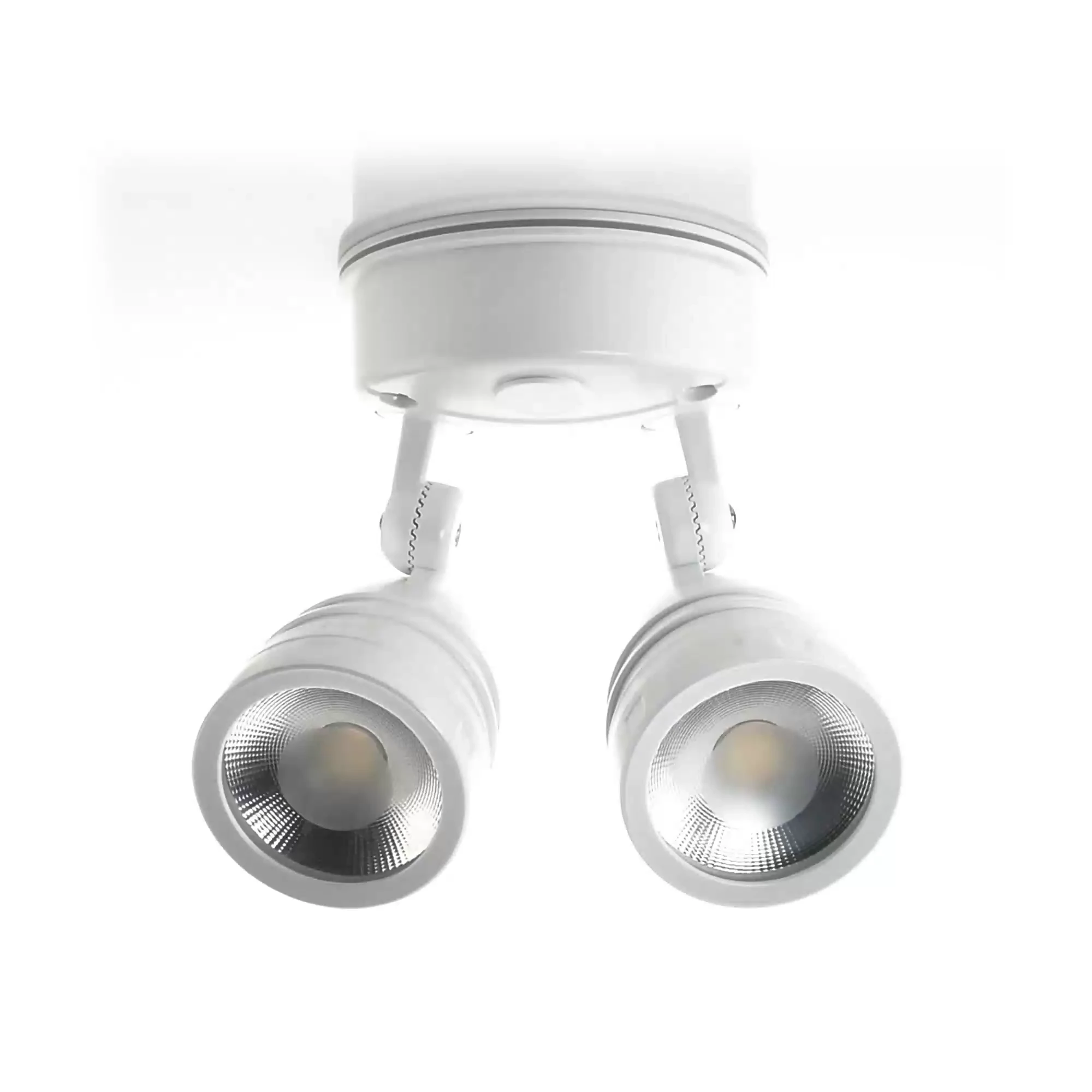 HV3793T-WHT - Focus Polycarbonate White Double Adjustable Spot Light 360 degree view