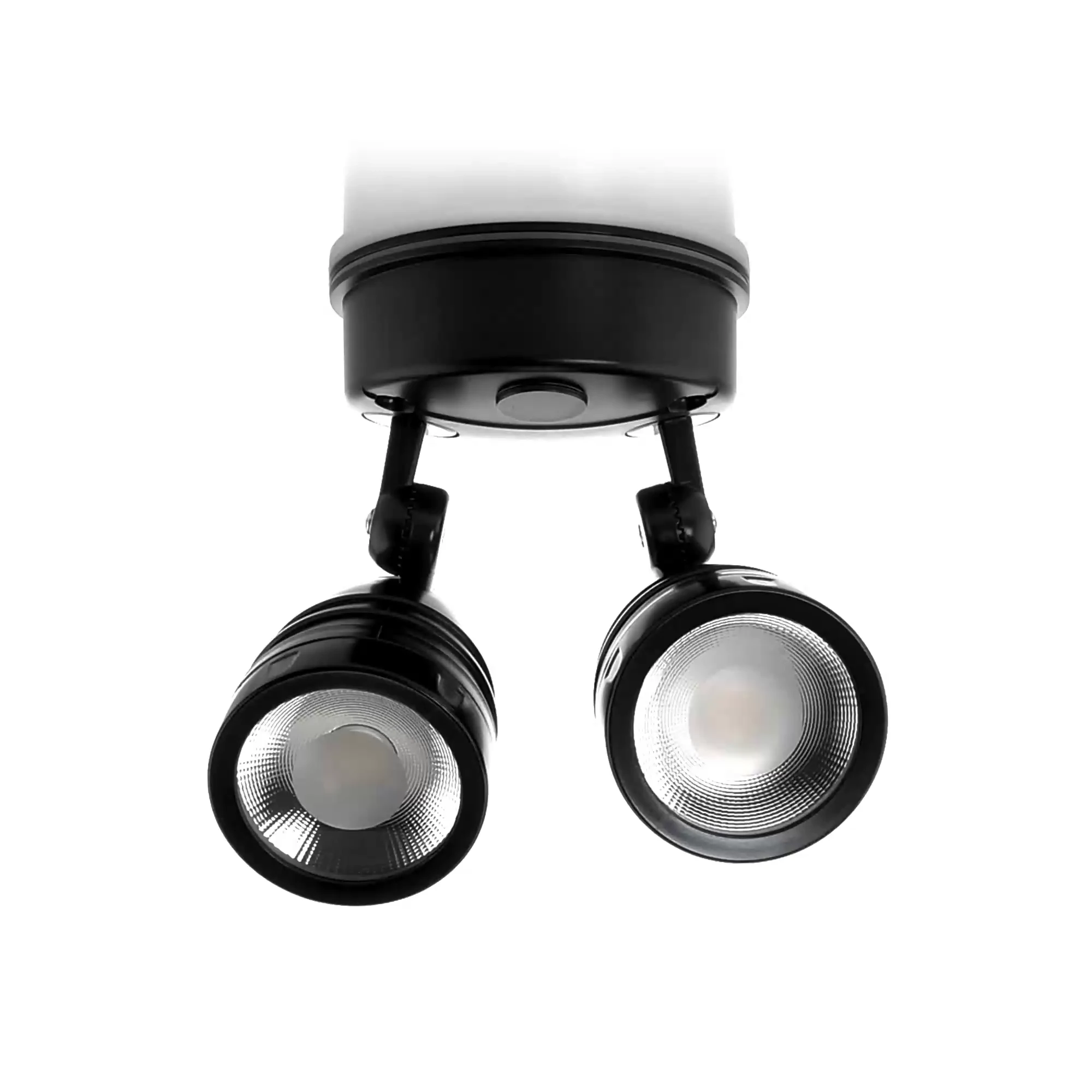 HV3793T-BLK - Focus Polycarbonate Black Double Adjustable Spot Light 360 degree view