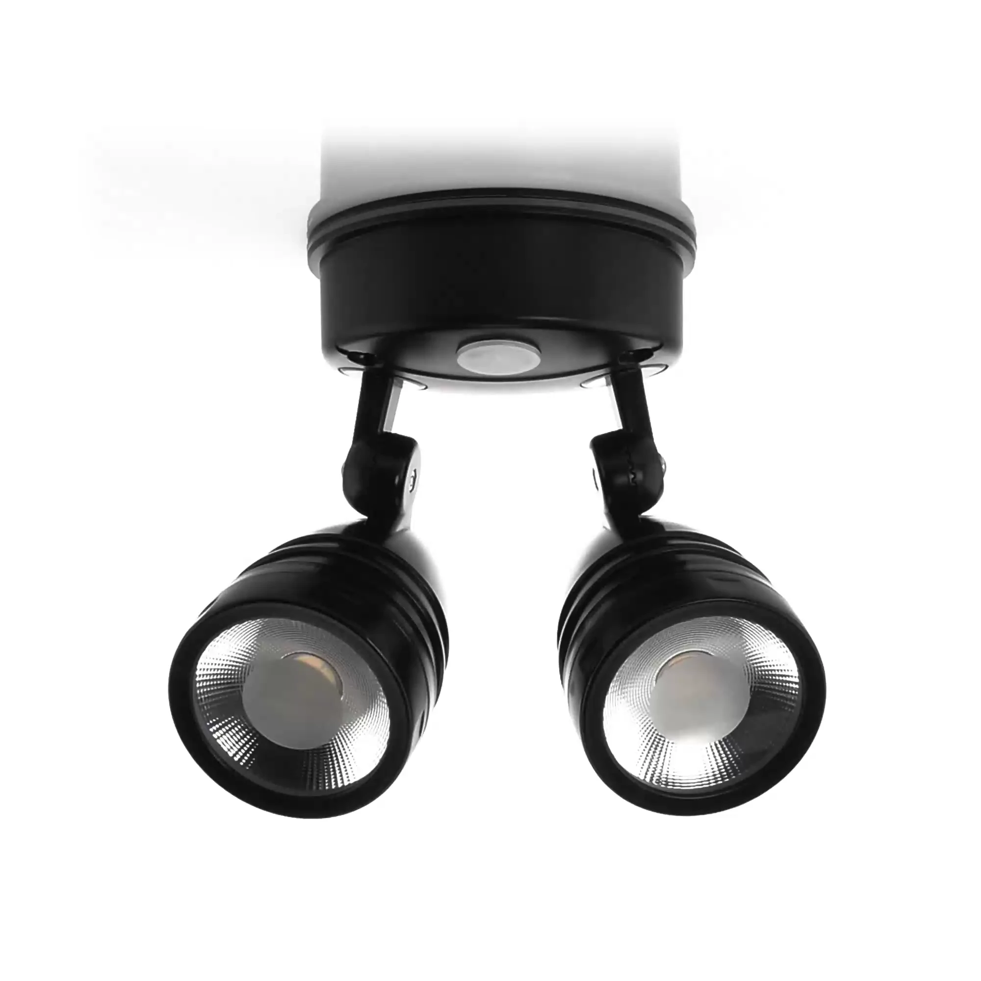 HV3794T-BLK - Focus Polycarbonate Black Double Adjustable Spot Light With Sensor 360 degree view