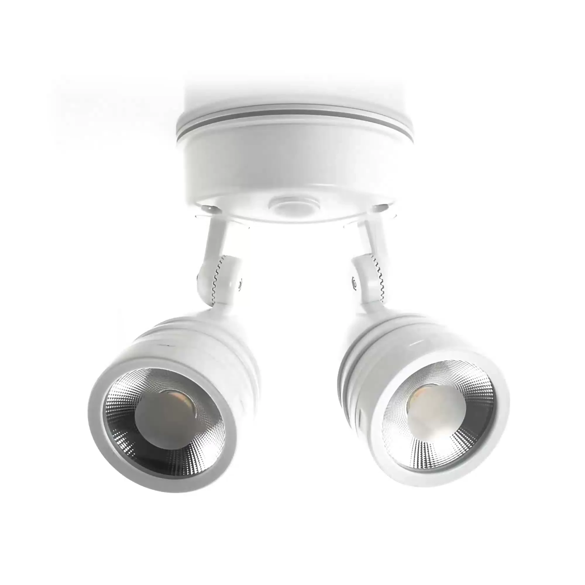 HV3794T-WHT - Focus Polycarbonate White Double Adjustable Spot Light With Sensor 360 degree view