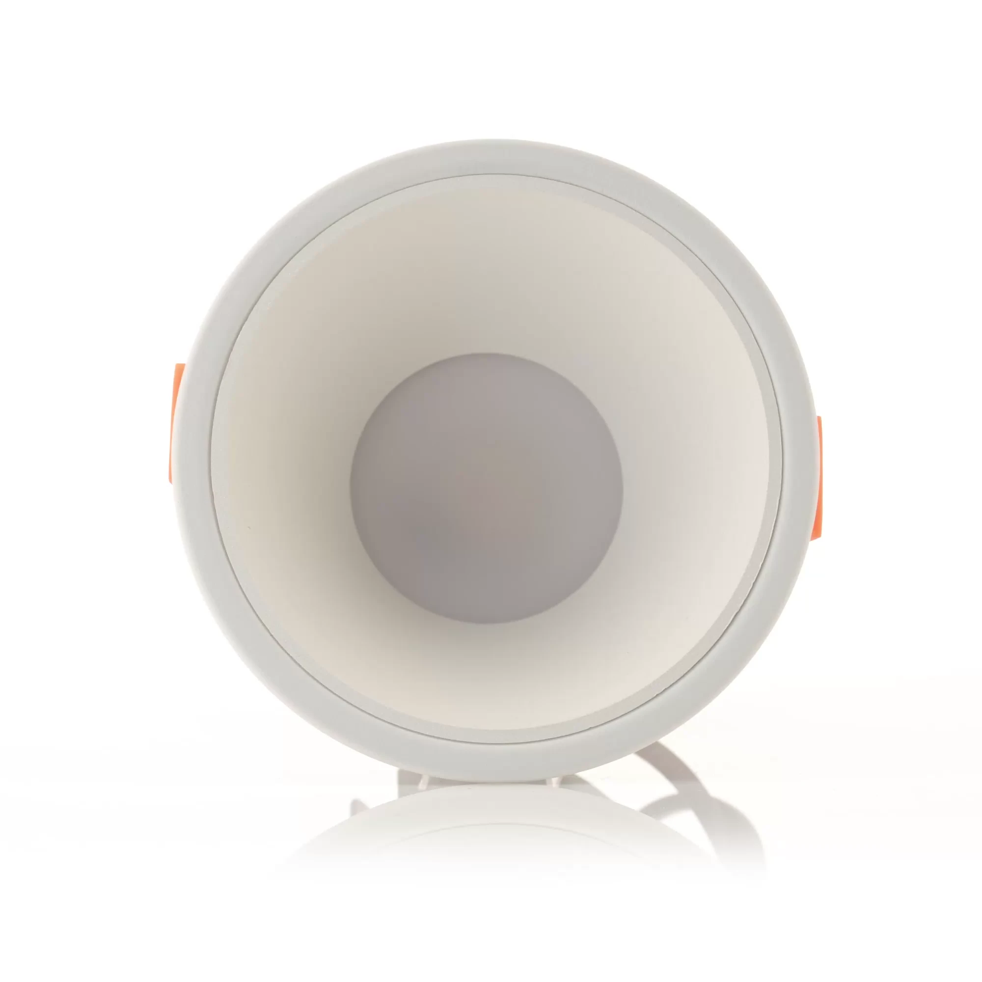 HV5528T-WW - Gleam White with White Insert Tri Colour Fixed Deep LED Downlight 360 degree view