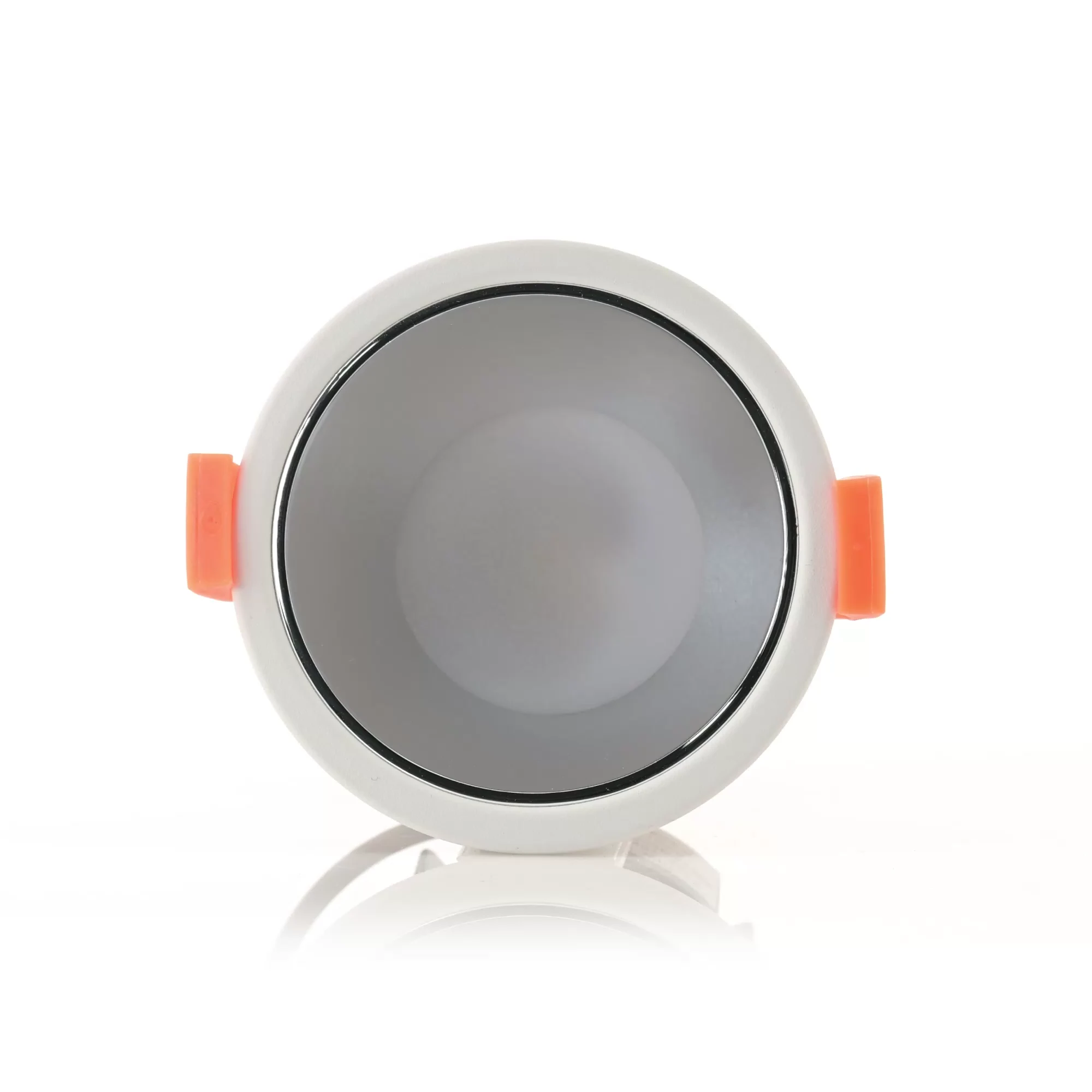 HV5529D2W-WC - Gleam White with Chrome Insert Fixed Dim to Warm LED Downlight 360 degree view