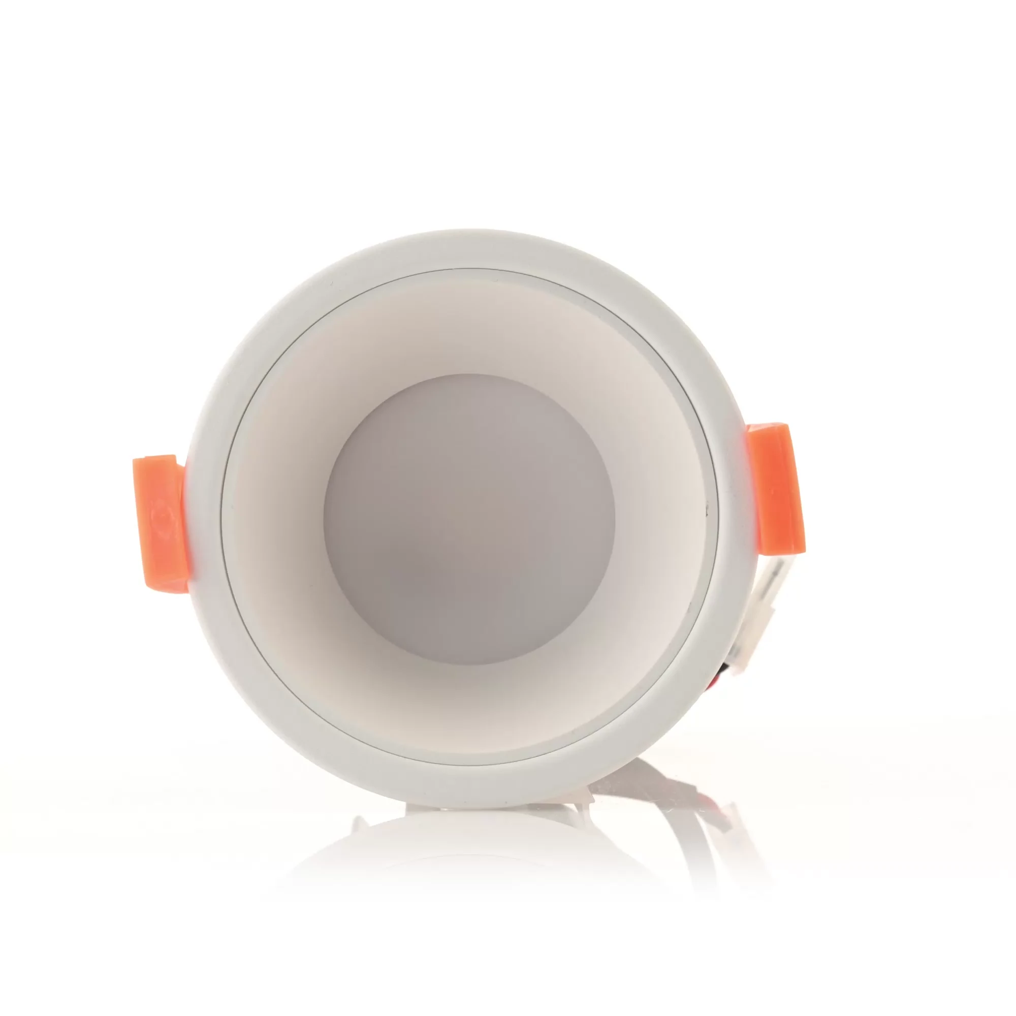 HV5529T-WW - Gleam White with White Insert Tri Colour Fixed Deep LED Downlight 360 degree view
