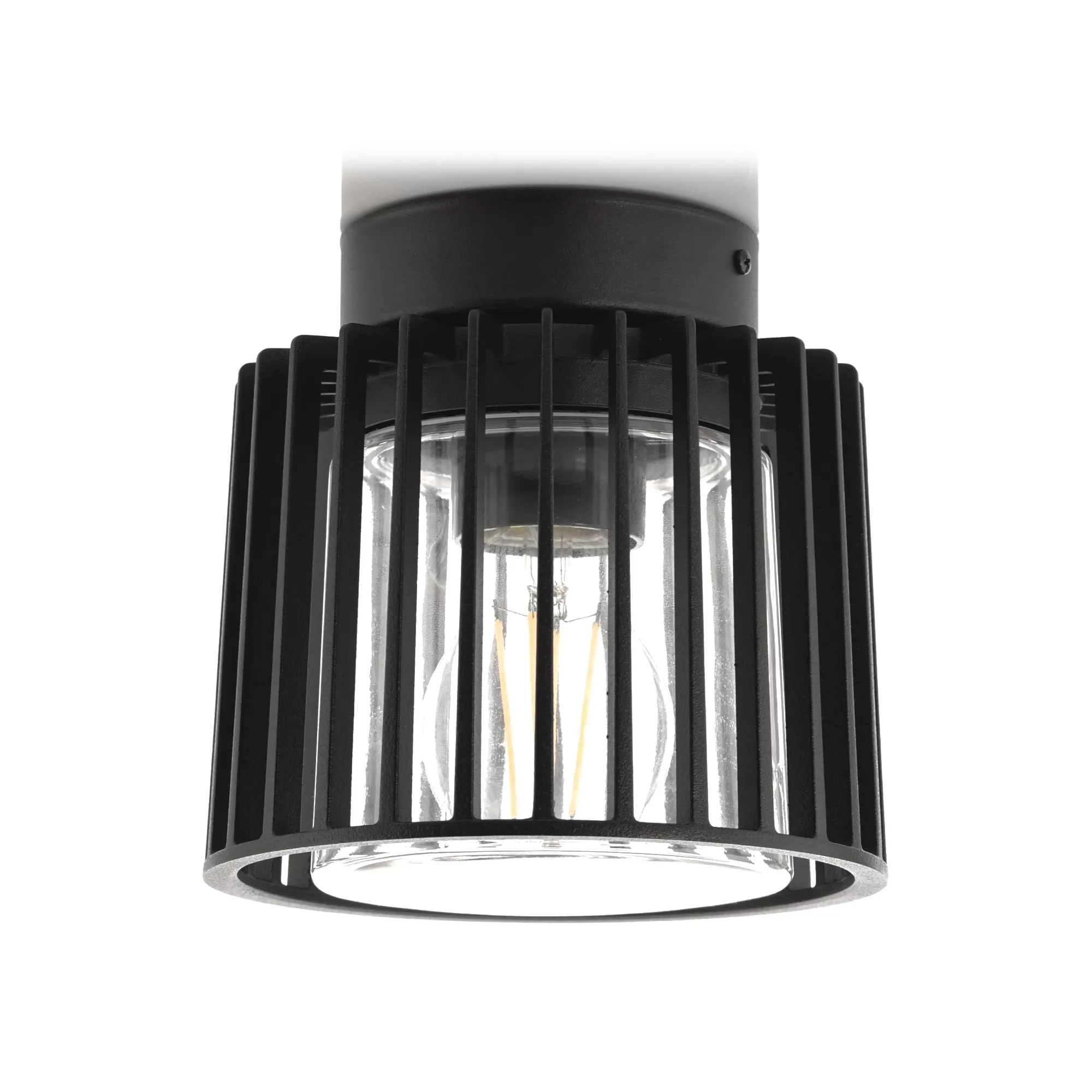 HV5894W-BLK - Lumo Aluminium Black Surface Mounted Ceiling Light 360 degree view