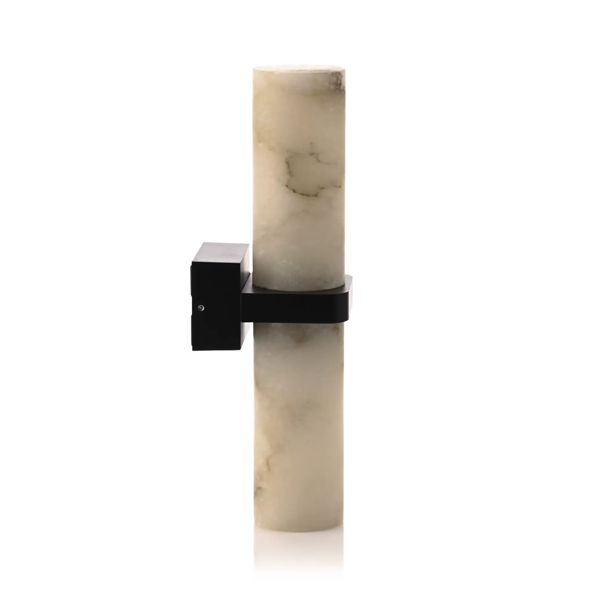 HV8079T-BLK - Albast Black Up & Down Wall Light with Alabaster Glass 360 degree view