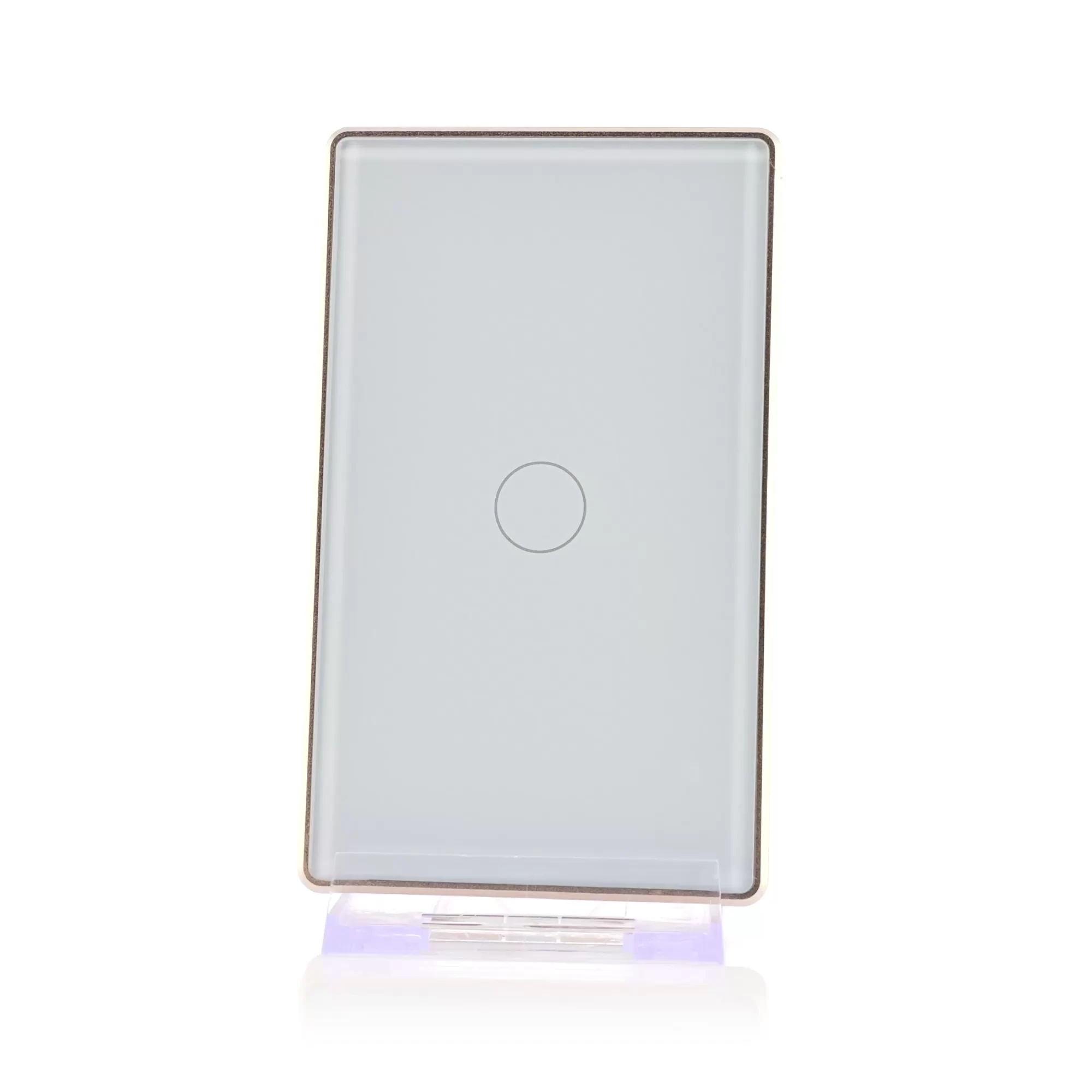HV9120-1 - Wifi Single Gang White with Gold Trim Wall Switch 360 degree view