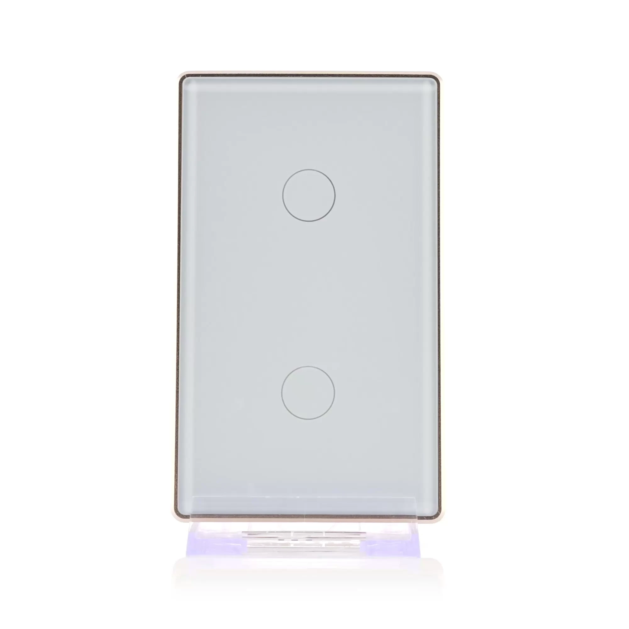 HV9120-2 - Wifi 2 Gang White with Gold Trim Wall Switch 360 degree view
