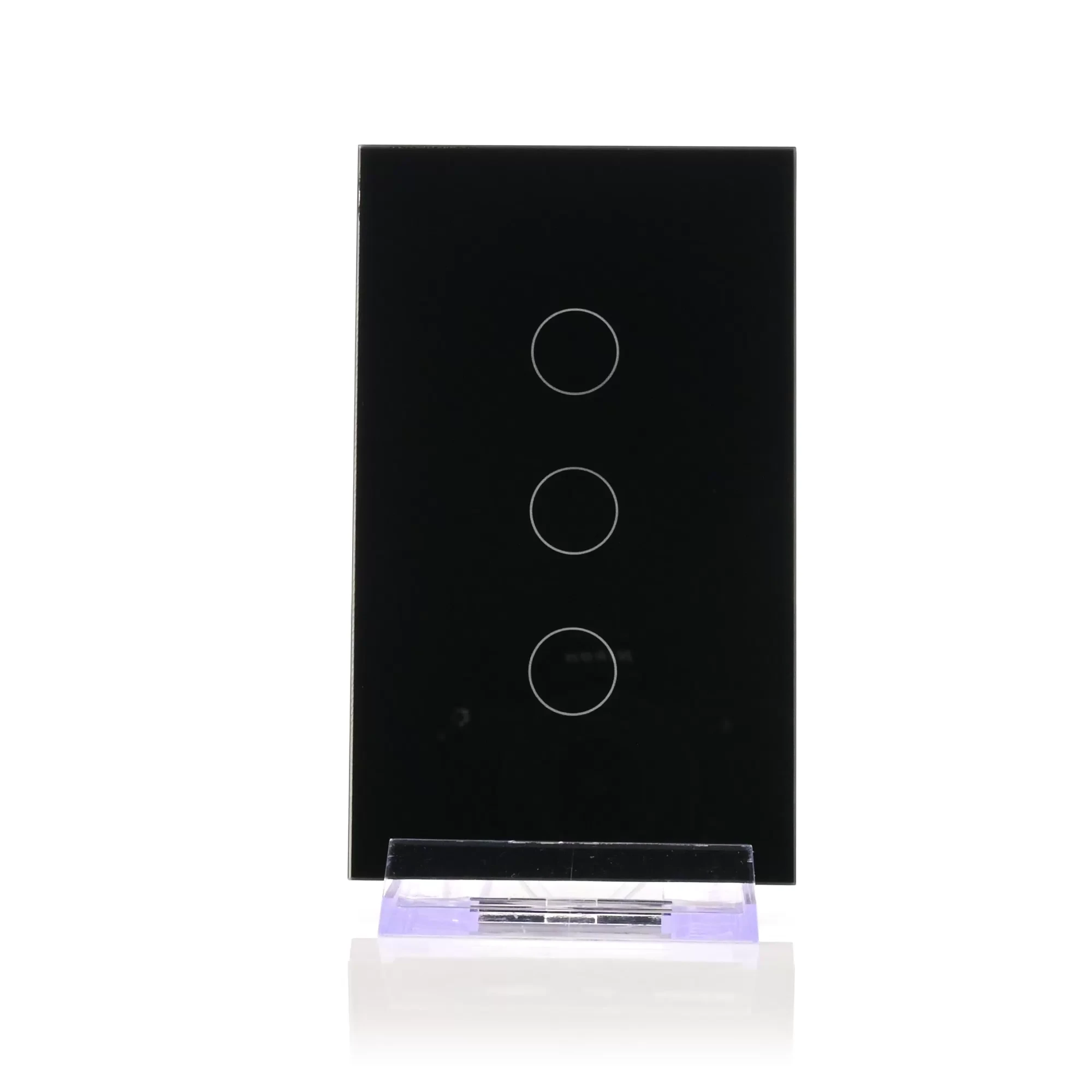 HV9210-3 - Wifi 3 Gang Black Wall Switch 360 degree view